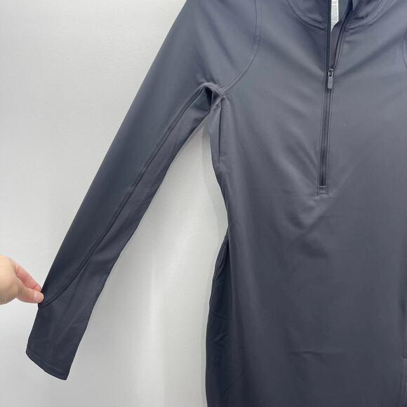 Lululemon Long-Sleeve Tennis Dress Romper Womens 4 Nulux Graphite Gray - Picture 8 of 10